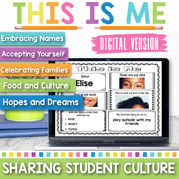 Preview of Digital All About My Culture Book | Student Culture | Heritage Activities