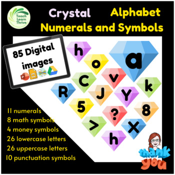 Preview of Digital Alphabet Letters Numbers Symbols Images Crystal Theme