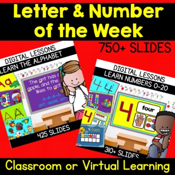 Preview of Digital Alphabet & Number of the Week Bundle