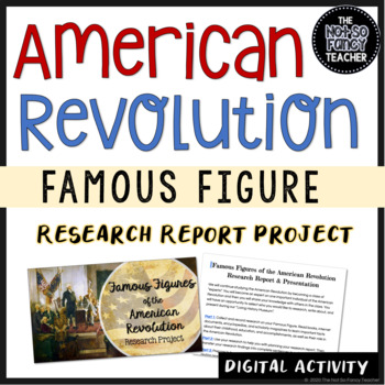 Preview of Digital American Revolution Famous Figure Research Project - Google Classroom