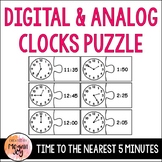 Digital & Analog Clock Matching Puzzle - Telling Time to the Nearest 5 Minutes