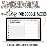 Digital Anecdotal Note & Student Observation Templates for