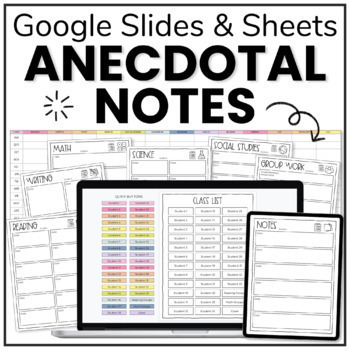 Preview of Digital Anecdotal Notes Template and Student Observation Notes