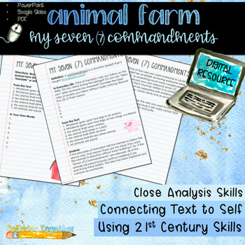 Preview of Digital Animal Farm Activity: My Seven (7) Commandments