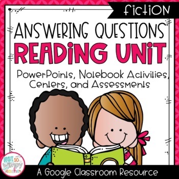 Preview of Digital Answering Questions Reading Unit With Centers for Google Classroom