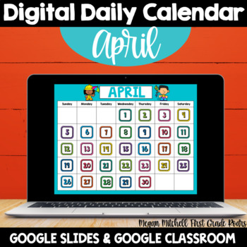 Preview of Digital April Calendar Google Slides