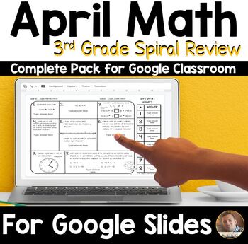 Preview of Digital April Math Spiral Review for Google Classroom: Daily Math for 3rd Grade