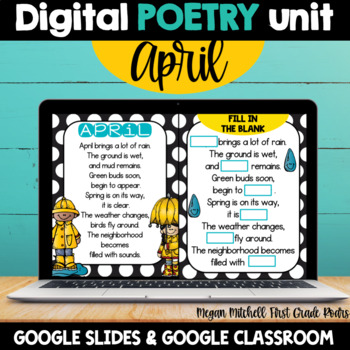 Preview of Digital April Poetry Google Slides