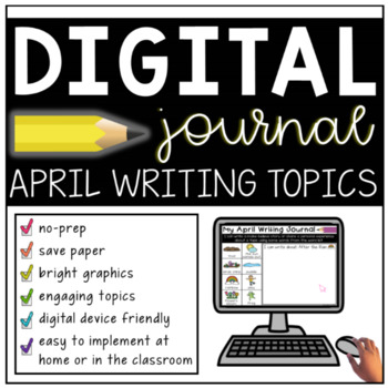 Preview of Digital April Writing Journal for K-2