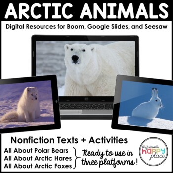 Preview of Digital Arctic Animal Activities - Boom, Seesaw, & Google Slides