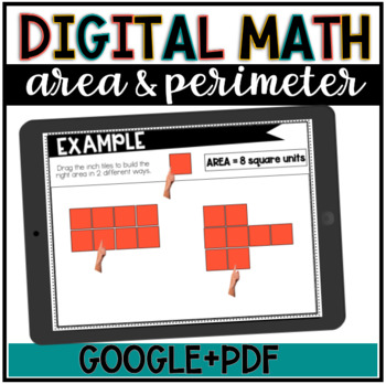 Preview of Digital Math//Area & Perimeter//Google Slides//DISTANCE LEARNING