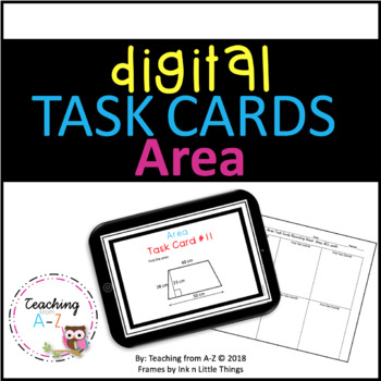 Preview of Digital Area Task Cards for use w Google Slides or PowerPoint