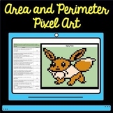 Digital Area and Perimeter Pixel Art Pokemon Evee Mystery Picture