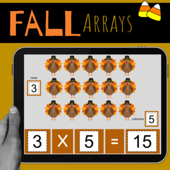 Preview of Digital Arrays & Multiplication Fall, Autumn, Thanksgiving  {Google Classroom}