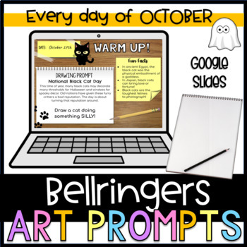 Preview of Digital Art Bell Ringers Daily Sketchbook Warm Ups Halloween October