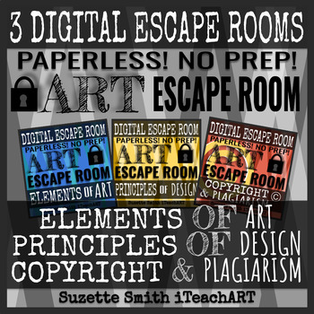 Preview of Digital Art Escape Rooms Bundle