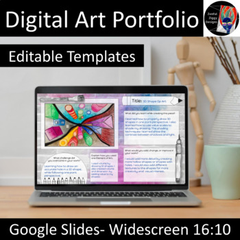 Preview of Digital Art Portfolio (Editable), Google Slides, Distance Learning, #1