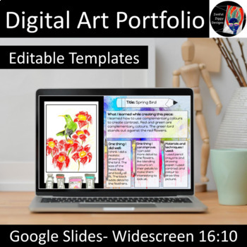 Preview of Digital Art Portfolio (Editable), Google Slides, Distance Learning, #2
