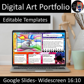 Preview of Digital Art Portfolio (Editable), Google Slides, Distance Learning, #3
