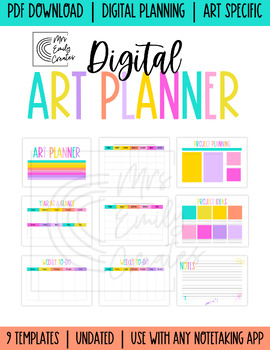 Preview of Art Teacher Digital Planner | 2023 | Undated | PDF Download