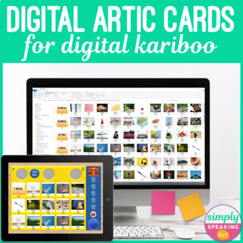 Preview of Digital Articulation Photo Cards for Digital Kariboo in Teletherapy or on iPad
