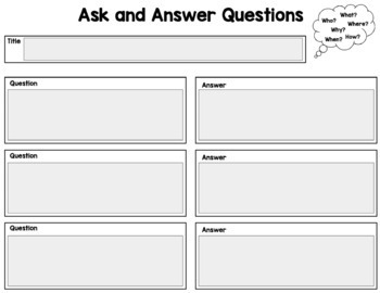 Preview of Digital Ask and Answer Questions Organizer: Google Classroom Distance Learning