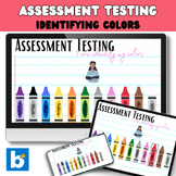 Preschool Assessment testing color recognition, no prep bo