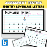 Preschool assessment testing, lowercase letter recognition