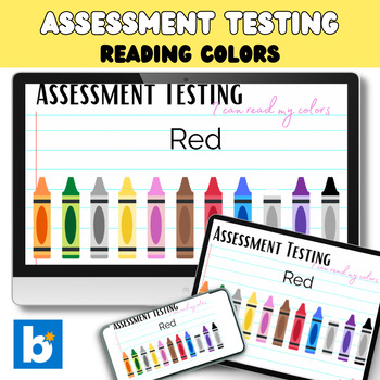 Preview of Preschool Assessment Testing | Reading sight words colors