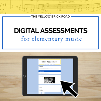 Preview of Digital Assessments for Elementary Music - music tests - music assessments