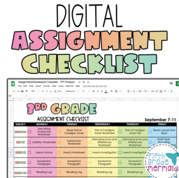 Preview of Digital Assignment Checklist - Digital Student Planner