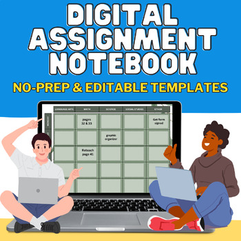 Preview of Digital Assignment Notebook, Weekly Planner, and Homework Tracker Google Slides