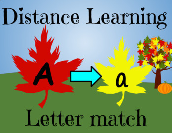 Preview of Digital Autumn Fall Leaves Alphabet Capital Lowercase Letter Match