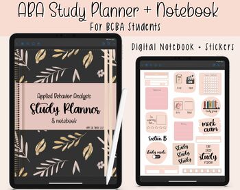 Preview of Digital BCBA Study Notebook and Planner | Applied Behavior Analysis ABA Planner