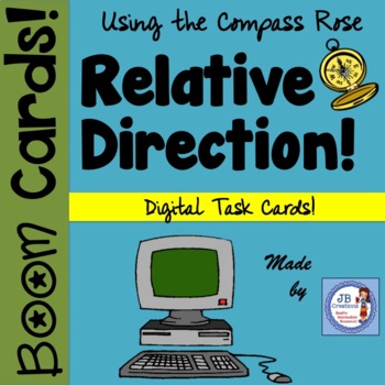 Preview of Digital BOOM Task Cards: Compass Rose & Relative Direction
