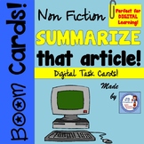 Digital BOOM Task Cards: Summarizing Non Fiction Articles