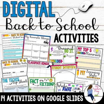 Preview of Digital Back to School Activities for the First Week of School
