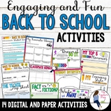 Digital Back to School Activities for the First Week of School