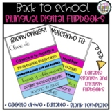 Digital Back to School Bilingual & Editable Flipbook | Mee