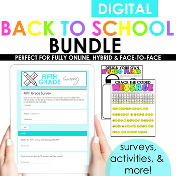 Preview of Digital Back to School Bundle | Surveys | Activities | Google Slides || Fillers