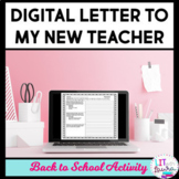 Digital Back to School Letter to My New Teacher