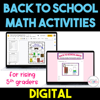 Preview of Digital Back to School Math Activities {5th Grade}