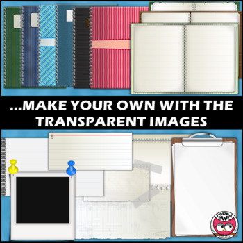 Notebooks & Notepaper - Digital Backgrounds and clip art by Round Owl