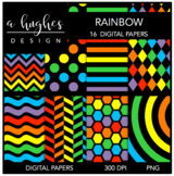 Digital Backgrounds / Papers Set: Rainbow
