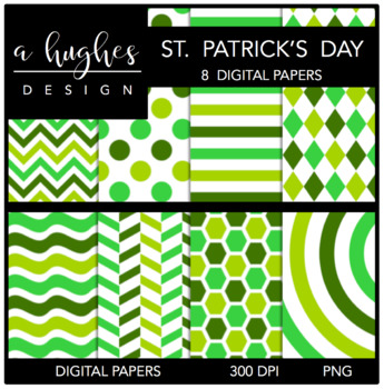 Preview of Digital Backgrounds / Papers Set: St. Patrick's Day