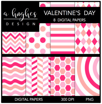 Valentines Day Digital Papers, Valentines Scrapbook Papers, Valentine By  colorfulcreationsgr