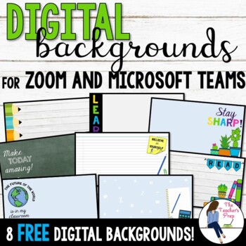 Preview of Digital Backgrounds for Virtual Classrooms (Zoom and Microsoft Teams compatible)
