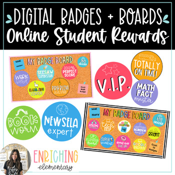 Preview of Digital Badges Online Student Reward Stickers