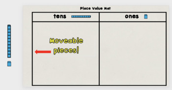 Preview of Digital Base 10 Place Value Mat: Tens and Ones