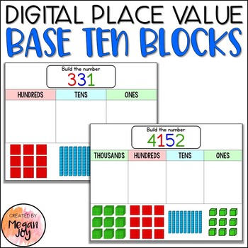 Preview of Digital Base Ten Blocks - Place Value - Distance Learning